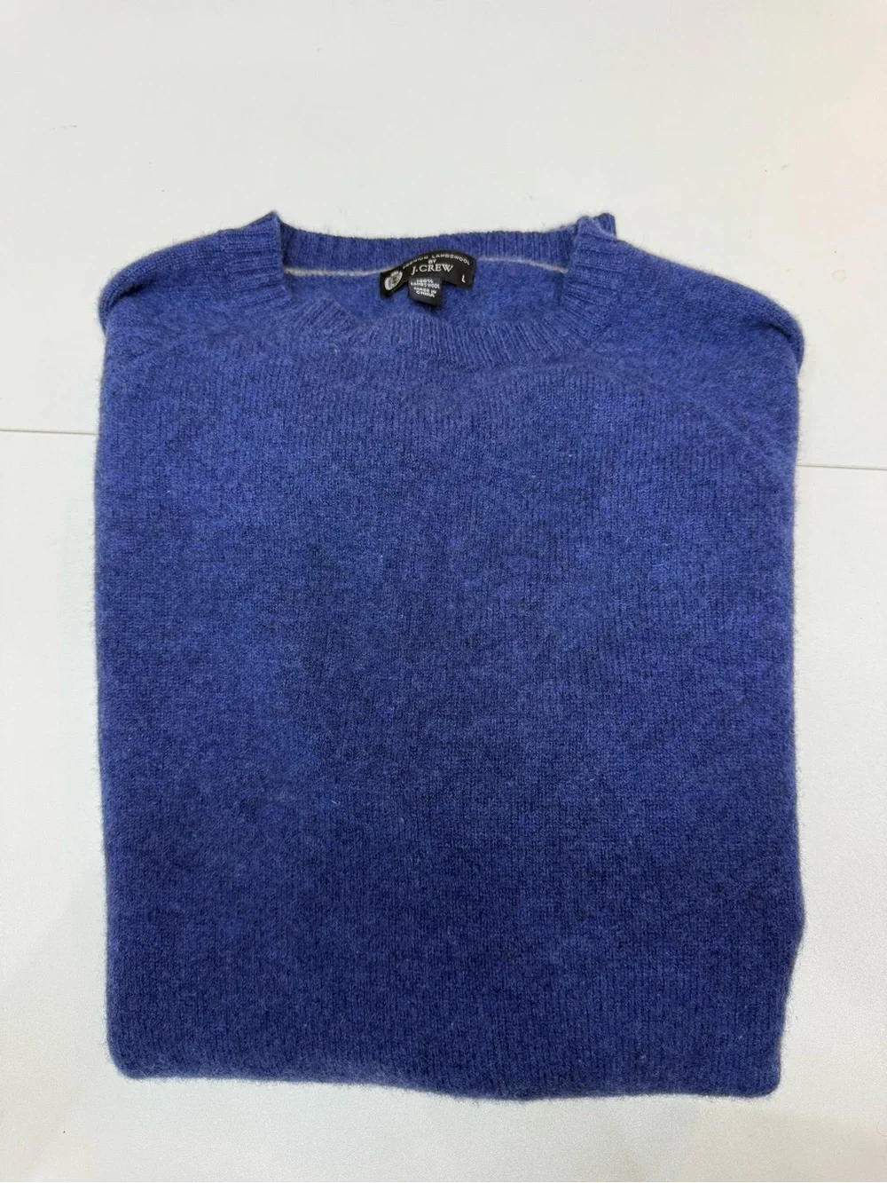 J.Crew Men’s Premium Lambswool Crewneck Sweater Blue Size L